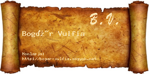 Bogár Vulfia névjegykártya